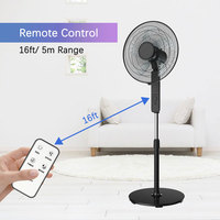 Ventilateur de sol électrique oscillant réglable en hauteur de 16 pouces en plastique, moteur AC, faible bruit, télécommande, pour la maison et l'hôtel