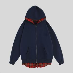 Sweat à capuche zippé pour hommes avec logo personnalisé de l'usine FAMA sweat-shirt surdimensionné à motif solide imprimé d'automne 100% coton brodé - Product Image 2