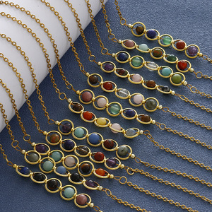 Collar de Piedras de los 12 Signos del Zodiaco, Collar de Acero Inoxidable con Amatista, Ojo de Tigre y Forma de Vaina de Guisante para Mujer - Product Image 6