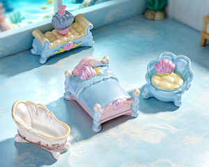 Miniatures de supermarché, maison de jeu pour enfants, coquillages marins, tables et chaises de bureau, lit, baignoire, lampe, mini-meubles de maison de poupée, jouet - Product Image 3