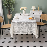 Couverture de table blanche personnalisée en gros prête à l'emploi tricot chaîne décoration de mariage nappe en spandex