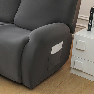 Set di 4 Copridivani Elasticizzati Antiscivolo in Tinta Unita, Copri Poltrona Reclinabile Singola, Set Completo Lavabile <span class=keywords><strong>per</strong></span> Soggiorno - Product Image 6