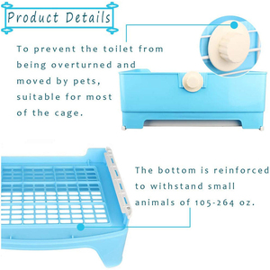 Large Eco-Friendly Rabbit Toilet Trainer Potty Corner <b>Tray</b> Litter Drawer for Adult Hamster Guinea Pig Galesaur Bunny Pet Pan - Product Image 6