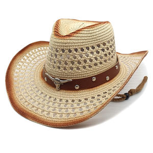 Chapeaux <span class=keywords><strong>de</strong></span> cowboy en <span class=keywords><strong>paille</strong></span> pour femmes et hommes, <span class=keywords><strong>chapeau</strong></span> <span class=keywords><strong>de</strong></span> cowgirl western à large bord, <span class=keywords><strong>chapeau</strong></span> <span class=keywords><strong>de</strong></span> soleil pour voyage, vacances et plage - Product Image 1
