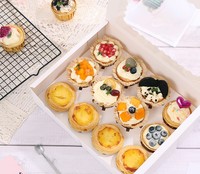 Boîte à gâteau rectangulaire en papier avec logo personnalisé, fenêtre en PVC, couvercle transparent, emballage pour pâtisserie, biscuits, muffins, pâtisseries