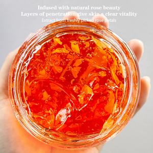 OEM Masque à la rose 160g Gel de nuit sans lavage Masque pour le visage Vegan Crème pour gelée endormie hydratante infusée à la vitamine C Crème aux pétales de rose - Product Image 3