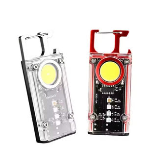 Super bright LED keychain flashlight mini pocket aluminum alloy work <b>light</b> with strong magnet solar charging - Product Image 1