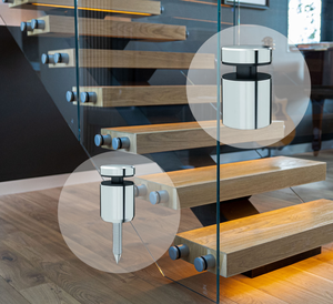 Soporte de vidrio de acero inoxidable 304 316, herrajes para barandillas de vidrio para escaleras, terrazas y balcones - Product Image 1