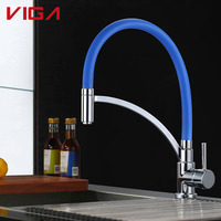 Tuyau flexible en silicone à trou unique, robinet de cuisine portable, robinet d'eau chaude et froide de cuisine noir