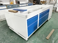 Mobilier de laboratoire de biologie à cadre en C en acier personnalisé Équipements de table de laboratoire scolaire Banc d'îlot de laboratoire