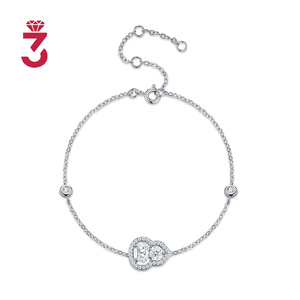 Pulsera de Moissanita al por Mayor, Pulsera de Plata S925 con Halo Ovalado en Forma de Calabaza, <span class=keywords><strong>Precio</strong></span> de Fábrica, Color D, VVS, Joyería al por Mayor - Product Image 2