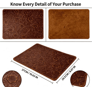 Factory Direct Vintage Crazy Horse Leather Mouse <b>Pad</b> Top Grain Cowhide <b>Desk</b> Mat with Wrist Rest OEM Non-Slip Office - Product Image 2