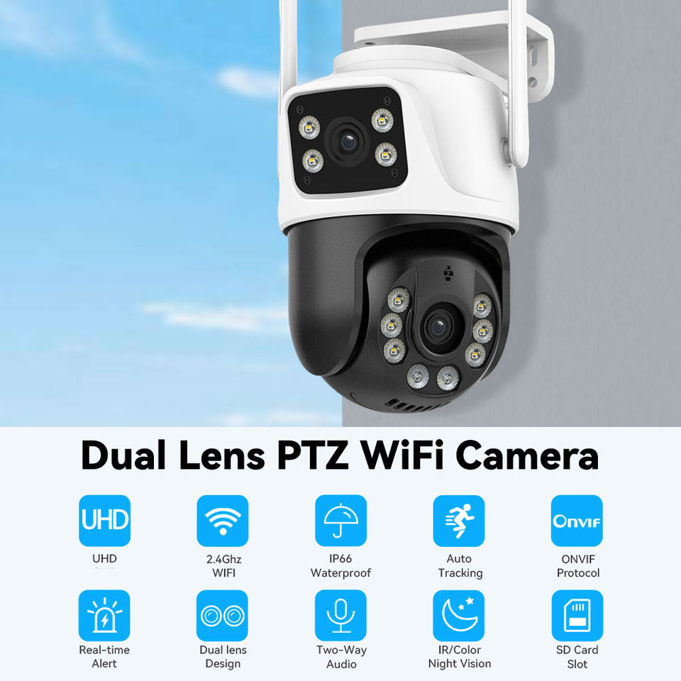 Ai Smart Cam 4G Wifi Icsee Outdoor 6MP Dual Lens Wireless Ptz Cctv ...