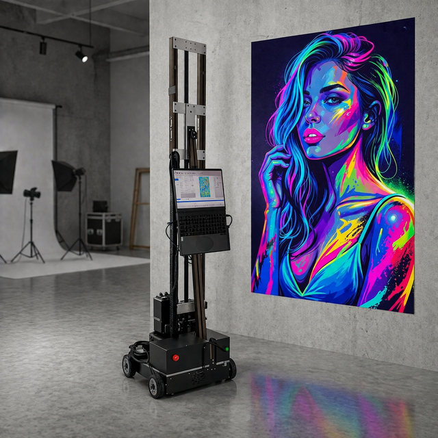 Automatic Vertical Wall Printing Machine Inkjet Printer DX7 Fluorescent Ink Multifunction