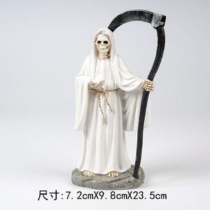Witt Halloween Moissonneurs européens et américains Statue Dieu de la mort Oeuvre d'art en résine Décoration de table de jardin Article Dieu de la mort - Product Image 4
