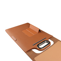 Groothandel Multifunctionele Draagbare PU Lederen Laptophoes met Handvat Muismat 15W Draadloos Dubbel Opladen Geschikt voor Kantoor