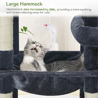 Arbre à chat multi-niveaux en velours doux et durable avec poteaux à gratter en sisal, idéal pour les appartements