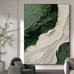 Wabi Sabi, Arte de Pared Abstracto Hecho a Mano y Personalizado, Decoración del Hogar, Acuarela Azul, Arte con Textura 3D, Moderno - Product Image 1