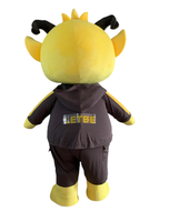 Ensemble de vêtements en peluche personnalisé pour chat jaune, tenue de personnage de dessin animé intégrale pour événements et promotions