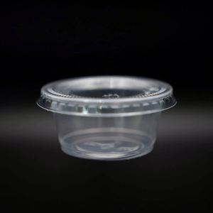 Portion Sauce 2 Oz Disposable Pet <b>Lids</b> for Samples Plastic Black/Clear High Quality New Condiment Cups - Product Image 4