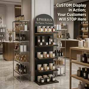 Expositor de lujo personalizado al por mayor para difusores de varillas de madera, estante para aceites esenciales con luces LED, para boutiques minoristas - Product Image 2