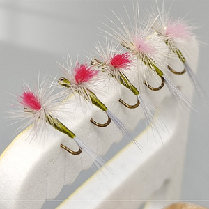 Leurres de pêche à la mouche secs professionnels Hi-Viz Parachute Adams # 16 leurres flottants à haute visibilité noués à la main pour la pêche à la truite, au chub et au grayling - Product Image 5