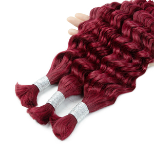# Extensiones de Cabello Humano Brasileño 99J, Ondulado Profundo, Doble Trama a Máquina, Cabello Remy para Trenzas, Color Más Oscuro, Solo 50g/Paquete - Product Image 2