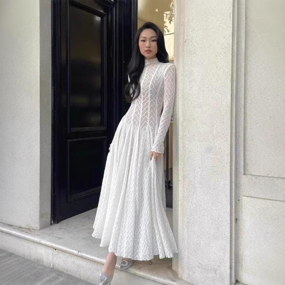 chinese dress ladies Casual Long Sleevess Lace Summer Short Summer Wedding Dress Online