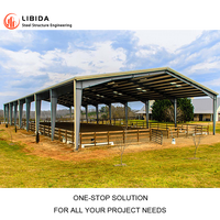 Bâtiment de Stockage Kits Préfabriqués en Acier Galvanisé Structure Légère pour Ferme d'Élevage