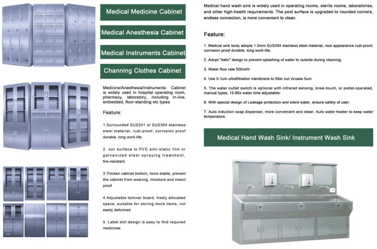Rust Resistant Stainless Steel Medical Cabinet for Laboratories
