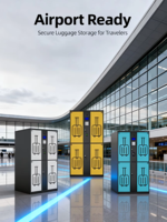 Casier intelligent multi-accès assemblé avec reconnaissance faciale, code-barres et PIN électronique pour supermarchés et magasins de détail, capacité de 100 kg