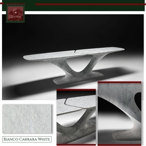 Table basse en marbre blanc <span class=keywords><strong>Bianca</strong></span> Carrara, prix d'usine GOLDKING, veines naturelles uniques pour les villas de luxe et les restaurants - Product Image 5