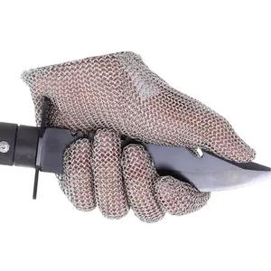 食品级316L切肉链条手套金属丝网屠夫抗切割安全不锈钢手套