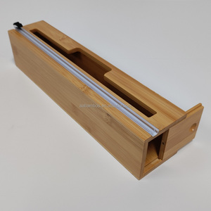 Distributeur de film magnétique <span class=keywords><strong>mural</strong></span> multifonction en <span class=keywords><strong>bois</strong></span> de bambou pour <span class=keywords><strong>cuisine</strong></span> avec coupe-glissière - Product Image 5