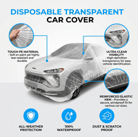 Housse de protection automobile jetable en PE transparent, moulée par soufflage, imperméable, anti-poussière, universelle, couverture intégrale, protection temporaire pour véhicule