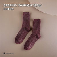 Chaussettes de cheville élégantes et antibactériennes pour femmes, chaussettes brillantes et scintillantes à paillettes, vente en gros