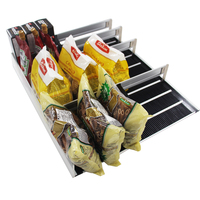 Poussoir de rayonnage autoportant multifonctionnel réglable en plastique à ressort automatique OFL pour supermarché, boissons et snacks