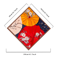 Foulard carré en satin de polyester brillant et lisse, imitation soie, 70x70cm, pour femme, usage quotidien, hijab, cou, voyage, OEM ODM 1026-314 Automne