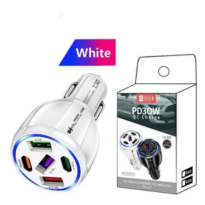 75W 5 puertos USB Cargadores de <span class=keywords><strong>coche</strong></span> Tipo C Cargador de <span class=keywords><strong>coche</strong></span> Carga rápida PD30W QC3.0 Cargador de teléfono en <span class=keywords><strong>coche</strong></span> para iPhone para Huawei - Product Image 3