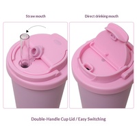 Nouvelle tasse à paille en acier inoxydable de 850 ml grande capacité, à double paroi, isolée sous vide, en céramique, style minimaliste moderne, pour le commerce transfrontalier