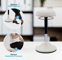 Tabouret à bascule moderne pour la maison et le bureau, hauteur réglable, base pivotante en plastique, fonction d'inclinaison