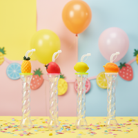 Verre Hawaïen torsadé de 24oz et 16oz pour jus, smoothies, margaritas et slush, idéal pour festivals, fêtes et plage, avec couvercles, têtes décoratives et pailles en plastique