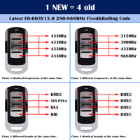 Duplicateur de télécommande de porte de garage 287MHz-868MHz, captureur de code multifréquence, clonage de télécommande de portail, ouvre-porte de garage