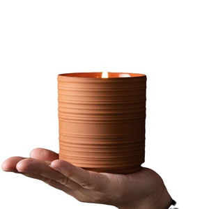 Recipientes de terracota para velas, macetas de arcilla decorativas rústicas para velas, para interiores, exteriores, hogar, oficina y ambiente festivo. - Product Image 4