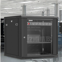 Rack de serveur mural moderne 19 pouces en acier laminé à froid 4U-22U, conception ventilée pour systèmes de sécurité NVR/DVR, verre trempé