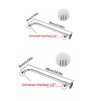 38/48cm bras d'extension de pommeau de douche mural en acier inoxydable pluie étendre tuyau Tube support de douche Base accessoires de salle de bain