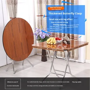 Soporte de mesa de comedor plegable de hierro con bisagra de mariposa de 180 grados y resorte cruzado para volteo de tablero - Product Image 4