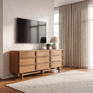 Comò e <span class=keywords><strong>fasciatoio</strong></span> moderno giapponese per cameretta, mobile in legno con cassetti, cassettiera laterale personalizzata - Product Image 2