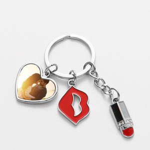 Thiết kế mới một mặt vòng hình dạng thăng hoa kim loại Keychain khoảng trống cho cô gái - Product Image 5