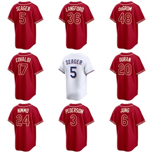 Livraison directe <span class=keywords><strong>de</strong></span> maillots <span class=keywords><strong>de</strong></span> baseball des Texas Rangers pour hommes et enfants # 5 Corey Seager # 36 Wyatt Langford # 48 Jacob DeGrom Vêtements <span class=keywords><strong>de</strong></span> softball - Product Image 1